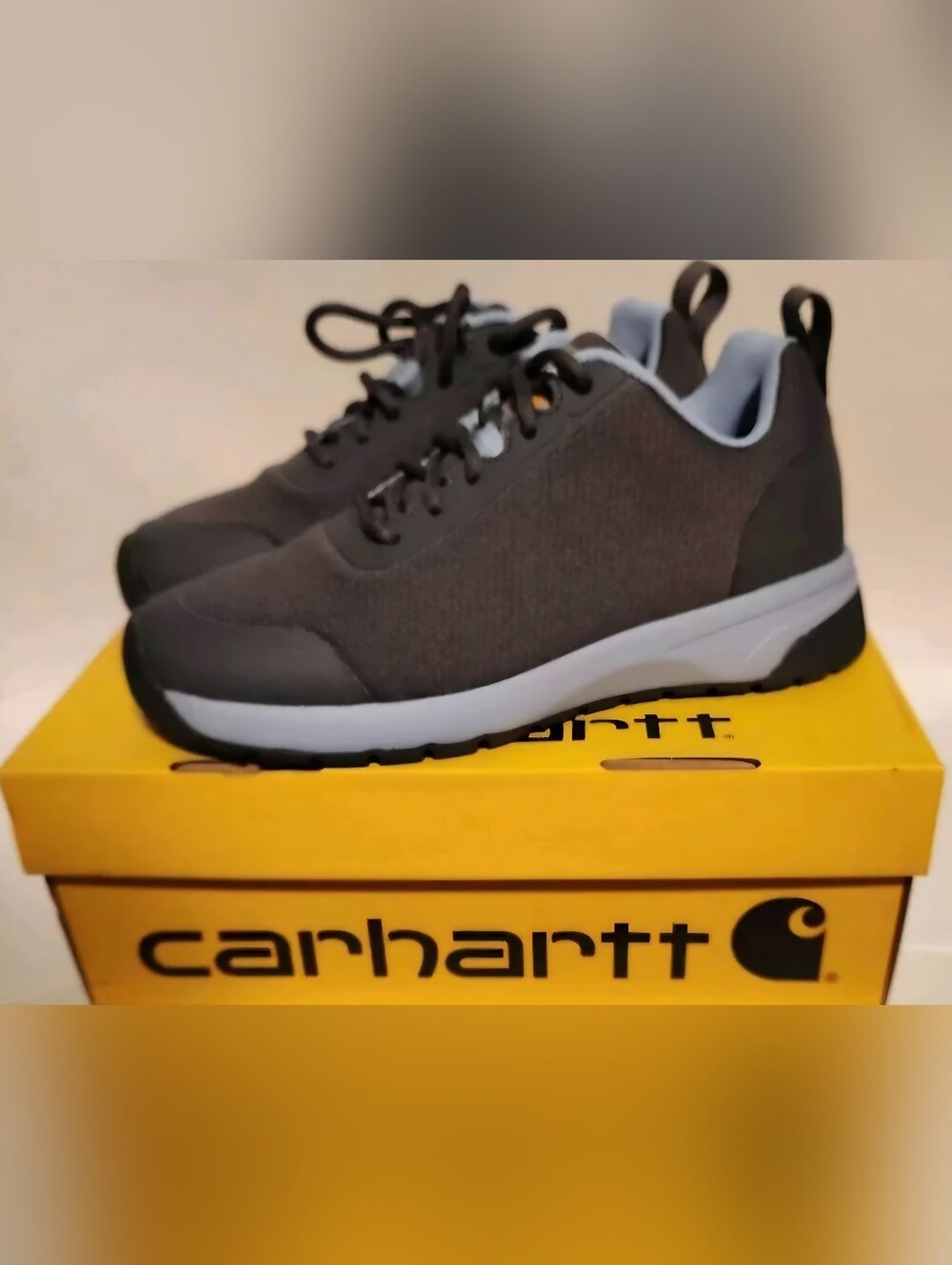 Womens Carhartt Force SD Work Shoe Sz 6 Gray Blue Soft Toe Fast Dry Slip Resist